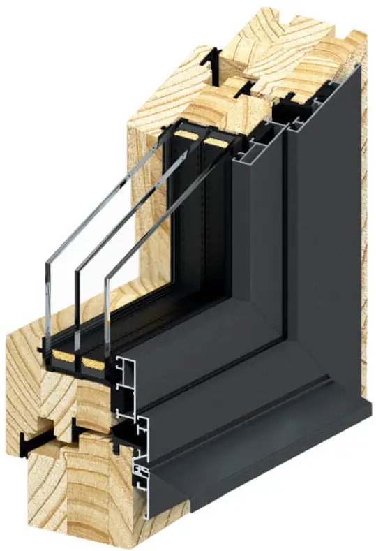 Dřevohliníková okna RI® WOOD-ALU QUADRAT Swiss 78 a 92